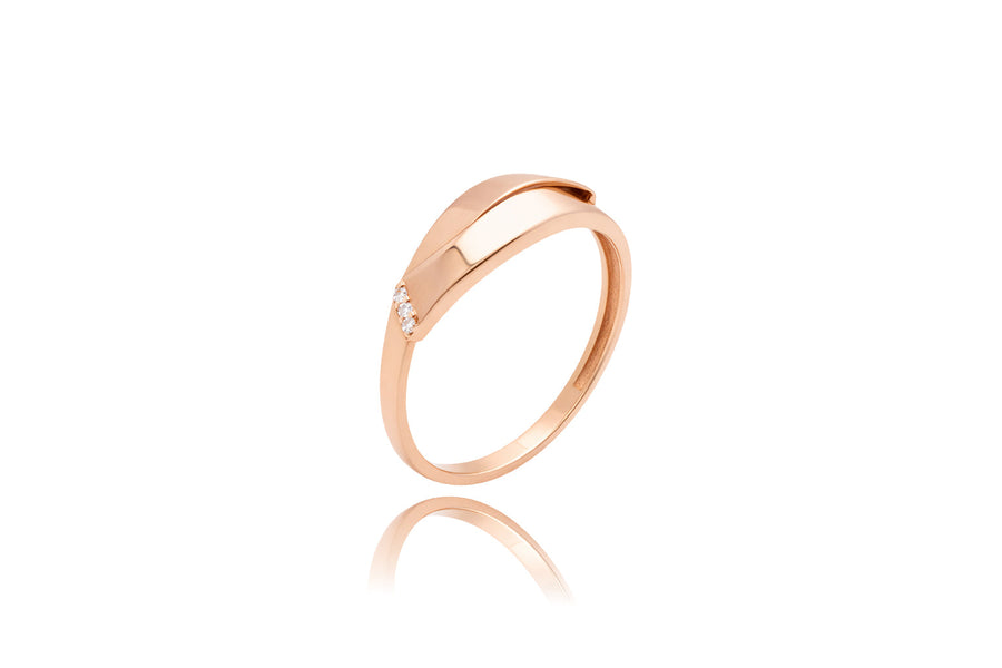 Auksinis žiedas su cirkoniais