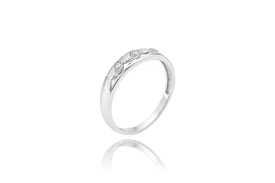 Balto aukso žiedas su cirkoniais