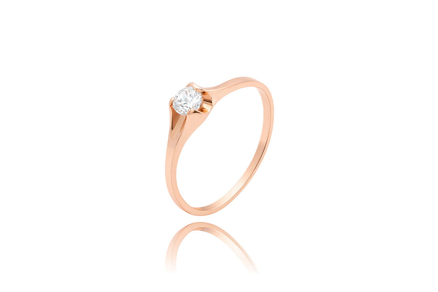 Auksinis žiedas su cirkoniu