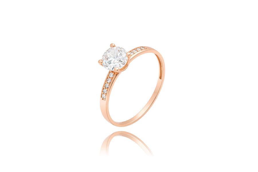 Auksinis žiedas su cirkoniais