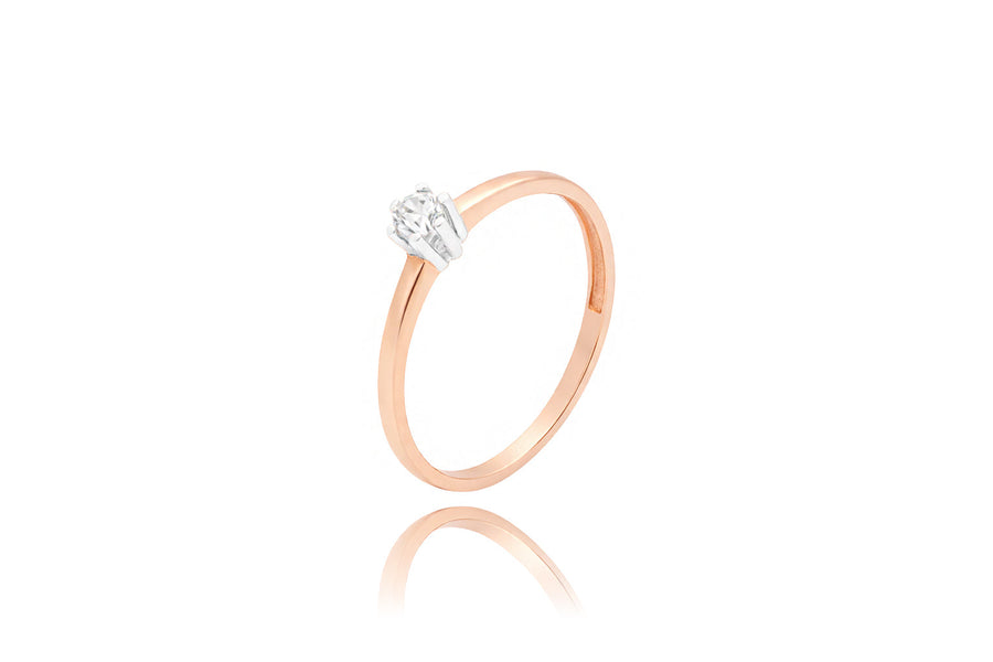 Auksinis žiedas su cirkoniais