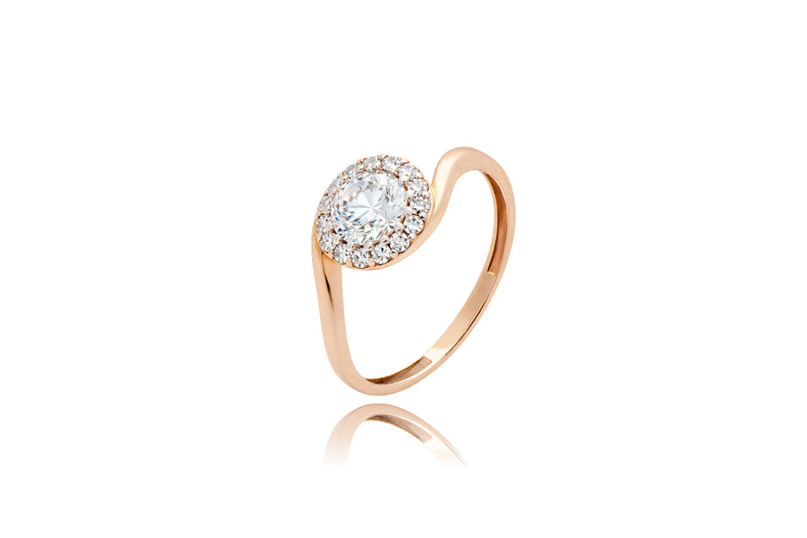 Auksinis žiedas su cirkoniais