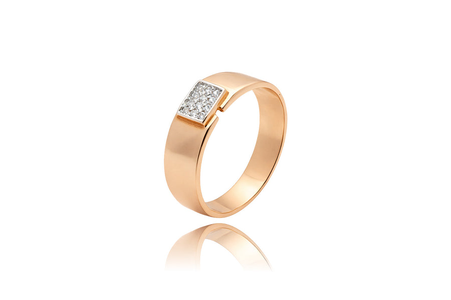 Auksinis žiedas su cirkoniais