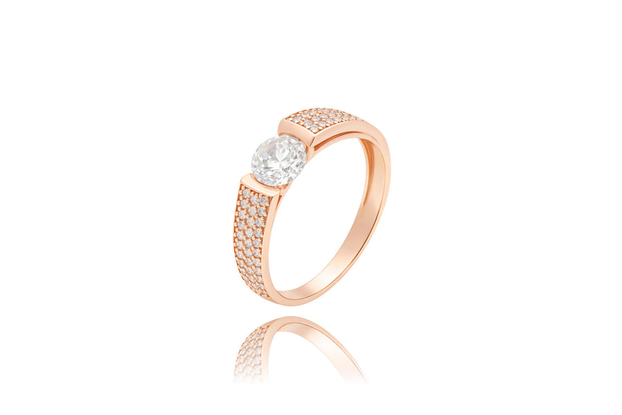 Auksinis žiedas su cirkoniais