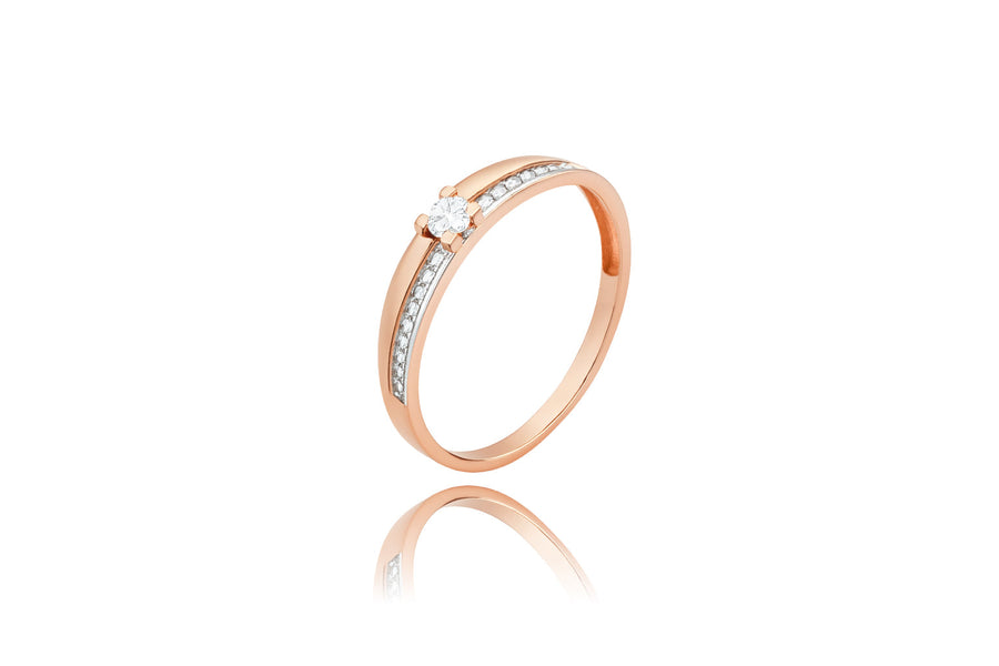 Auksinis žiedas su cirkoniais