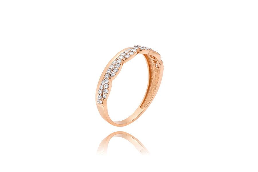 Auksinis žiedas su cirkoniais