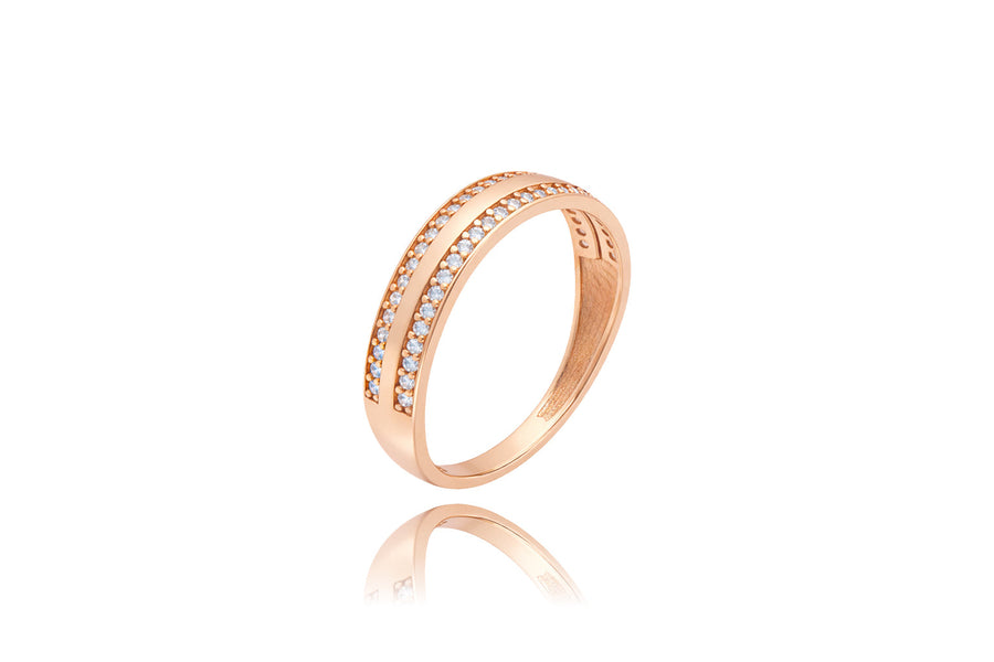 Auksinis žiedas su cirkoniais