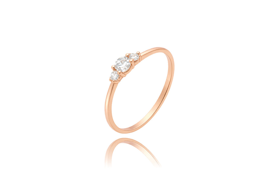 Auksinis žiedas su cirkoniais