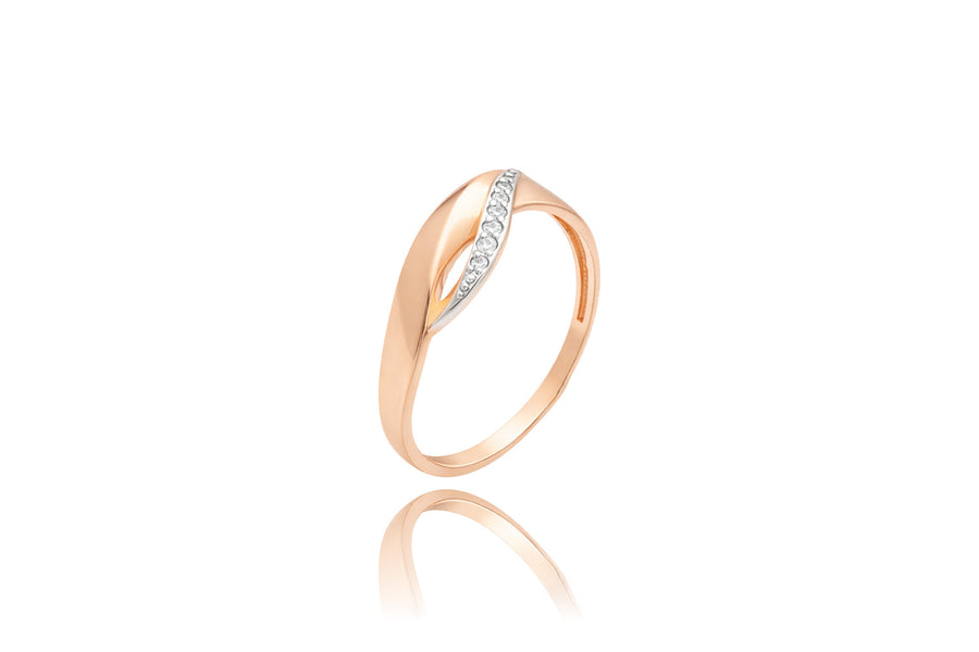 Auksinis žiedas su cirkoniais