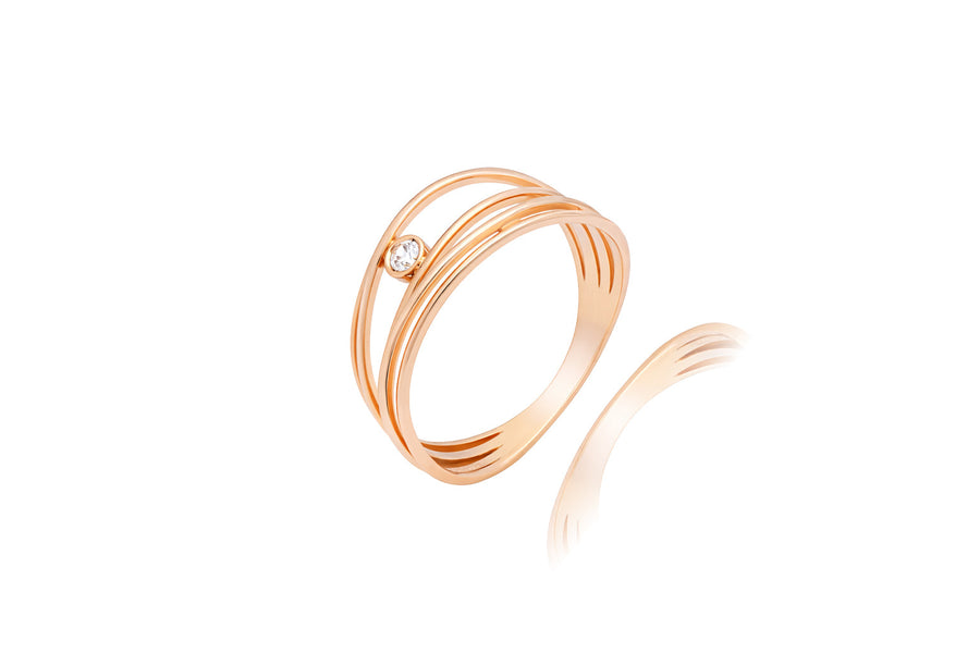 Auksinis žiedas su cirkoniu