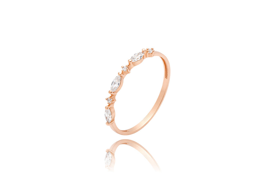 Auksinis žiedas su cirkoniais