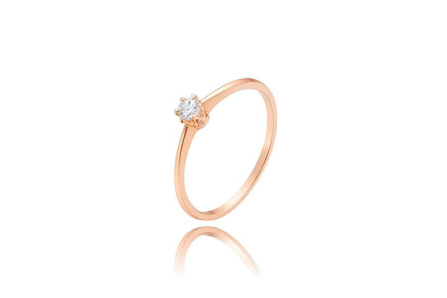 Auksinis žiedas su cirkoniu