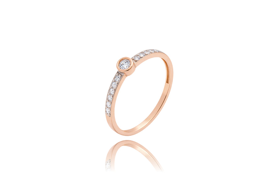Auksinis žiedas su cirkoniais