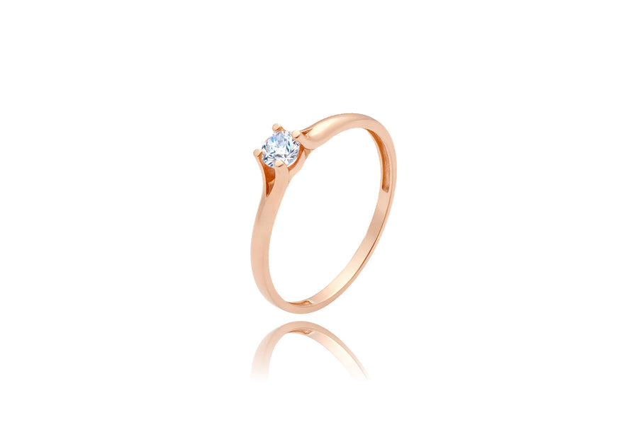 Auksinis žiedas su cirkoniu