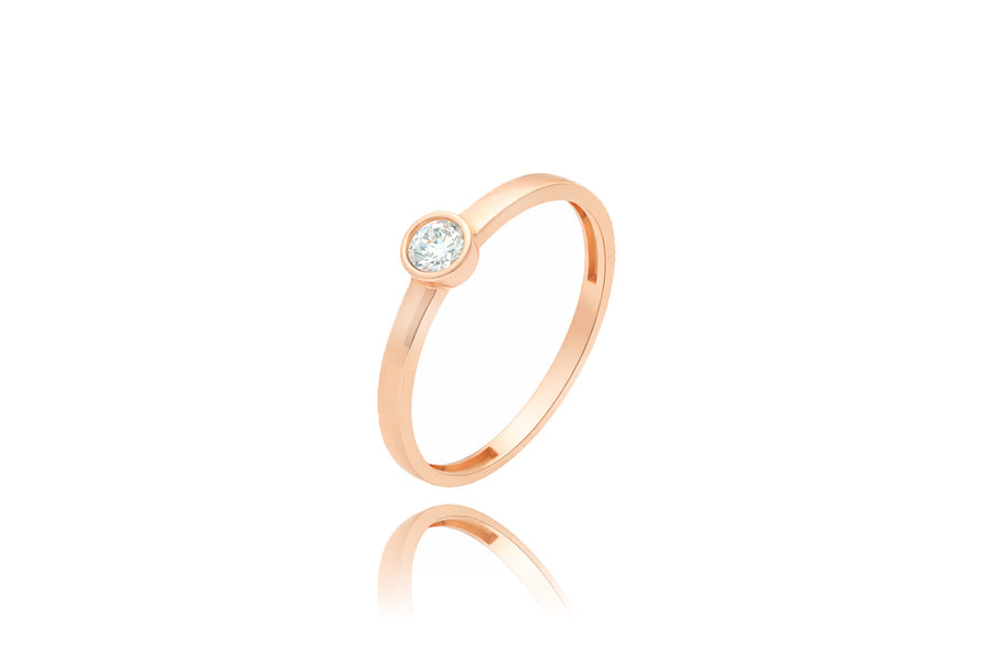 Auksinis žiedas su cirkoniu