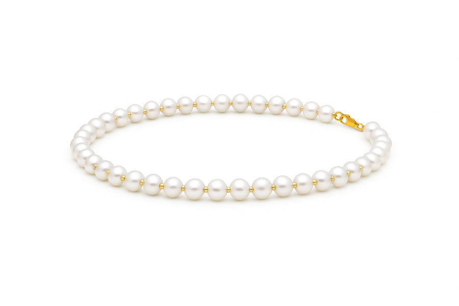 Perlų grandinėlė su auksu