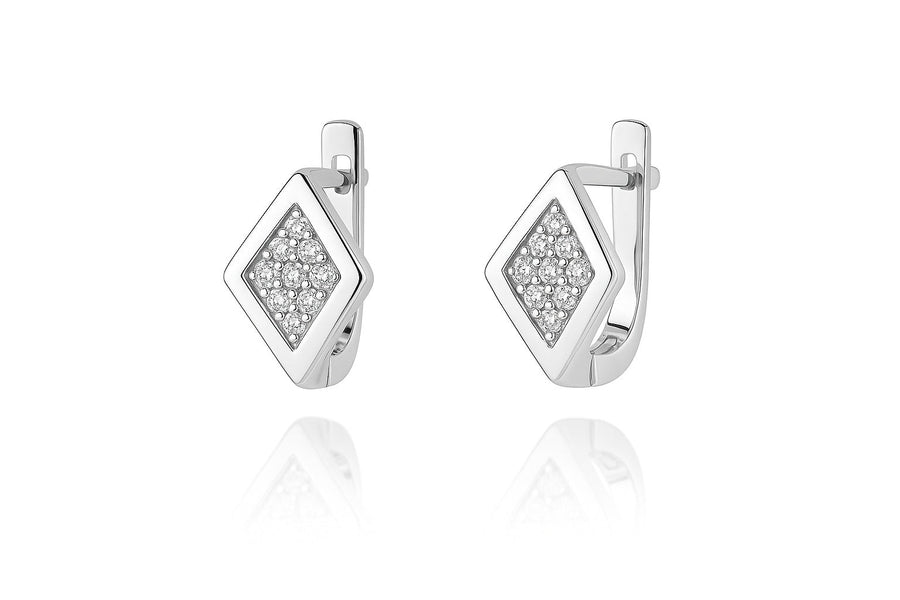 Auksiniai auskarai su deimantais