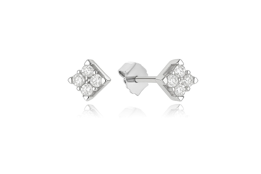 Auksiniai auskarai su deimantais